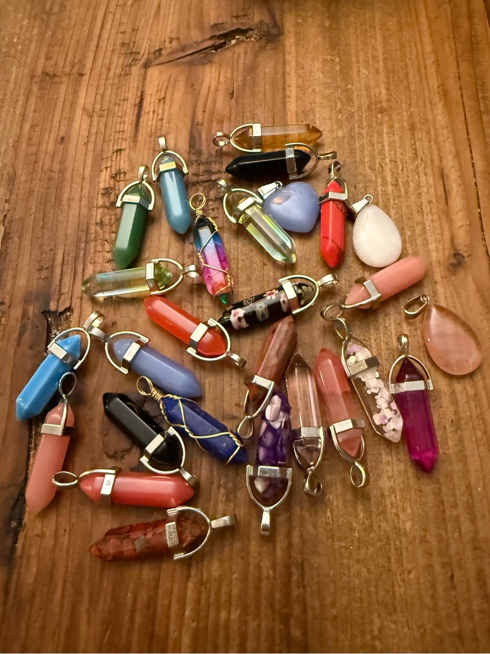 Lot Mixed Crystal & Gem Pendants - Assorted Colors all included - Picture 3 of 4